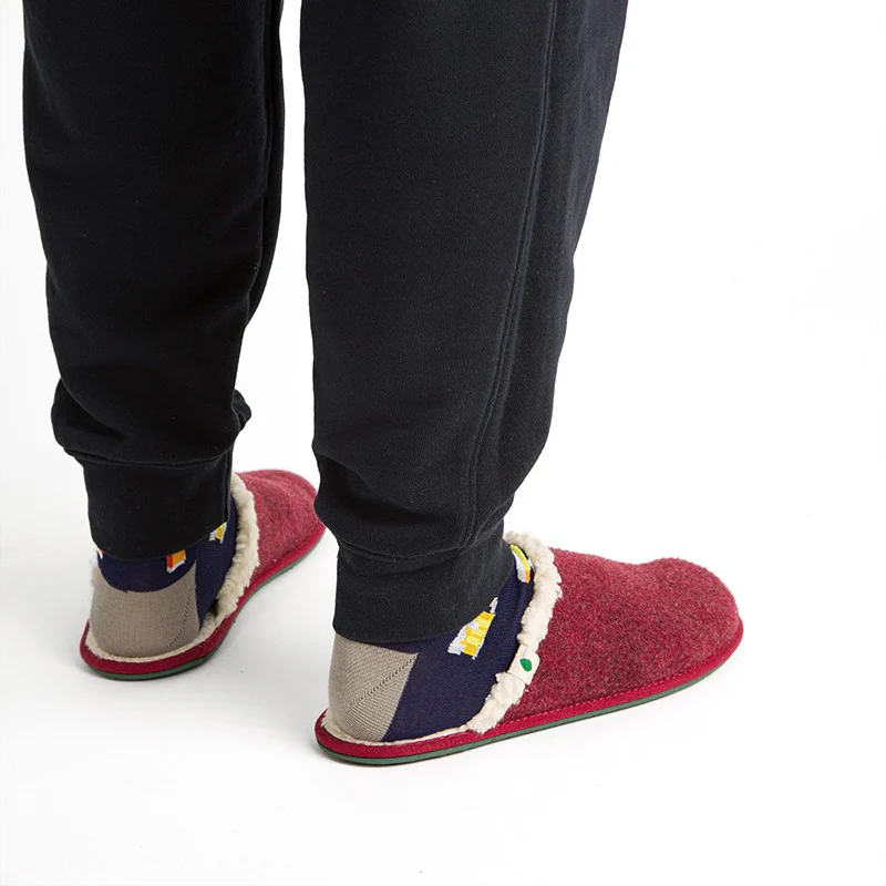 Vegan home slipper bordeaux SAW001 - Image 3