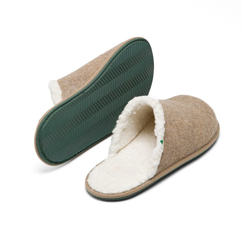 Vegan home slipper taupe SAW004 - Image 4