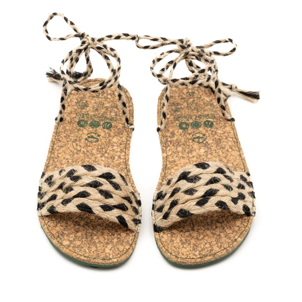 Vegan jute sandal black ANG001 - Image 3