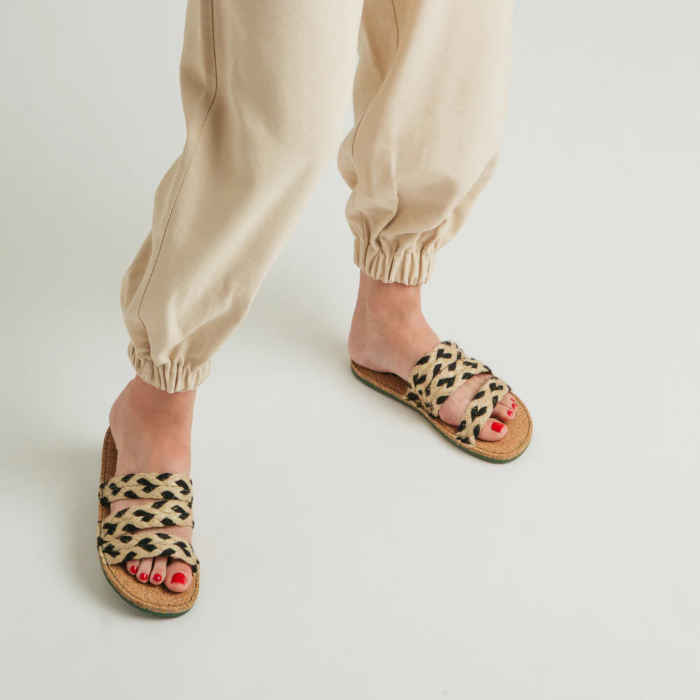 Vegan jute sandal black MAR001 - Image 4