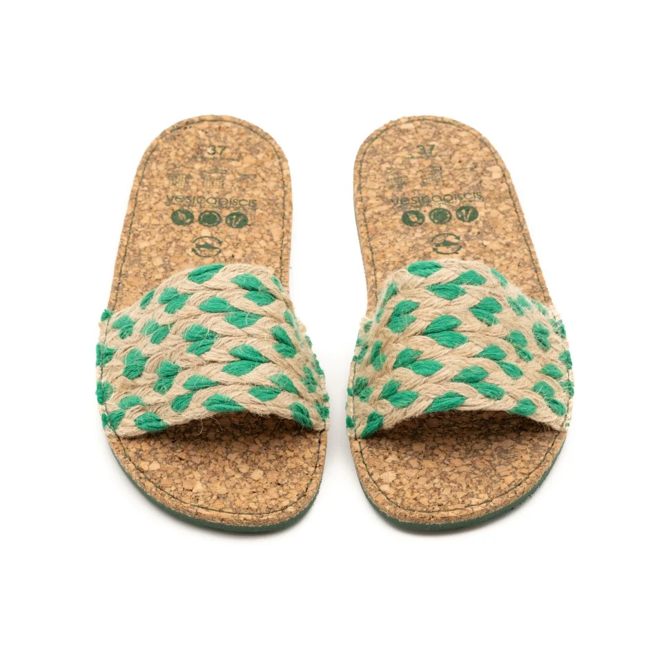 Vegan jute sandal green LIS003 - Image 3