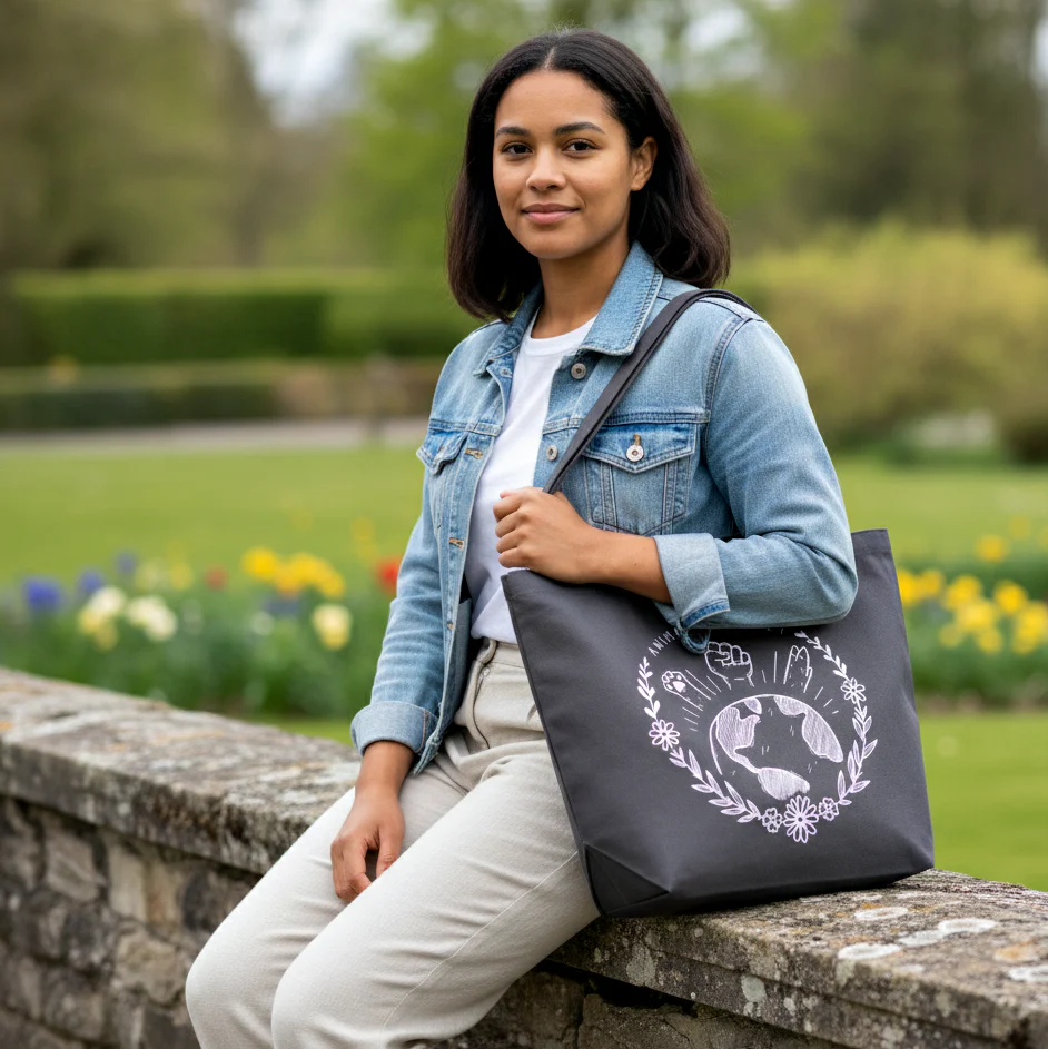 tote bag animal grey tol007 - Image 2
