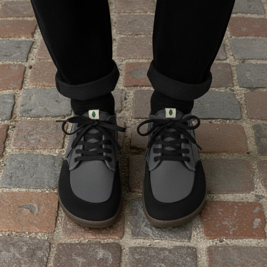 Vegan barefoot black-gray TON028 - Image 2