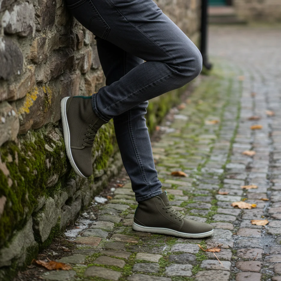 Vegan Barefoot Winter Boot Khaki ADA004 - Image 2