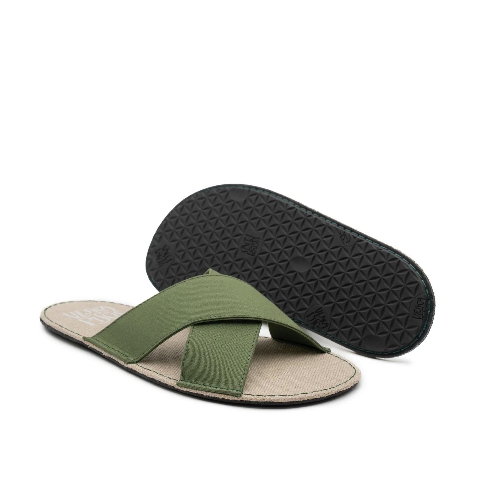 Vegan barefoot sandal olive green PARf003 - Image 2