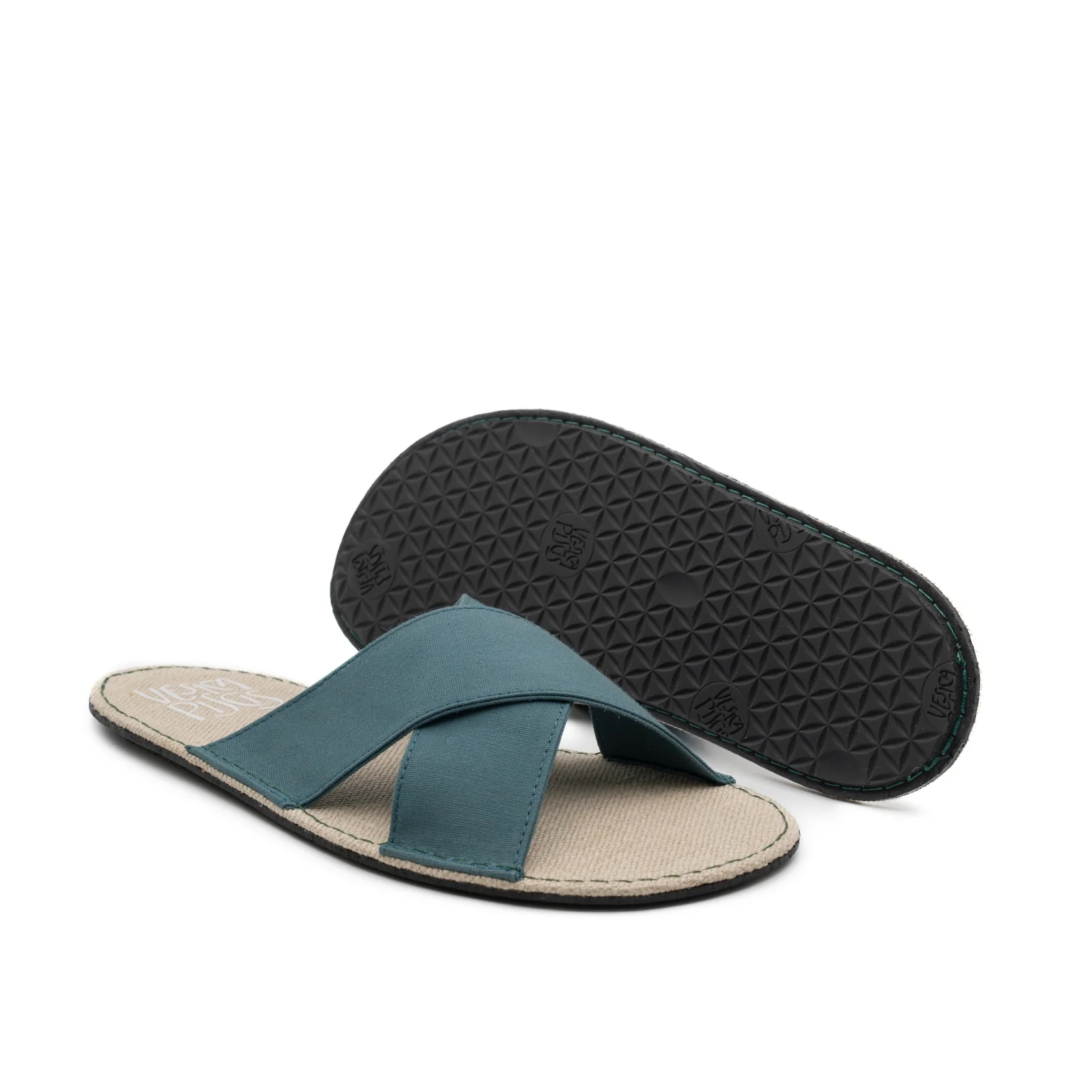 Vegan barefoot sandal petrol blue PARf004 - Image 2