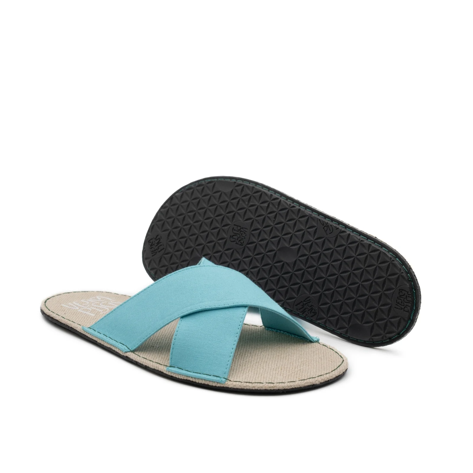 Vegan barefoot sandal turquoise blue PARf002 - Image 2