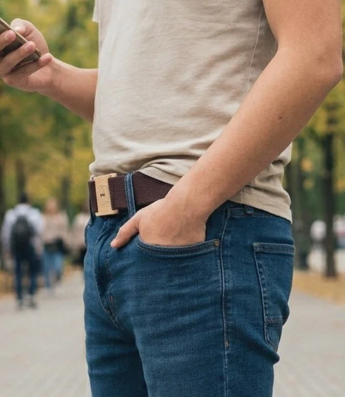 Vegan belt brown GAU010 - Image 2
