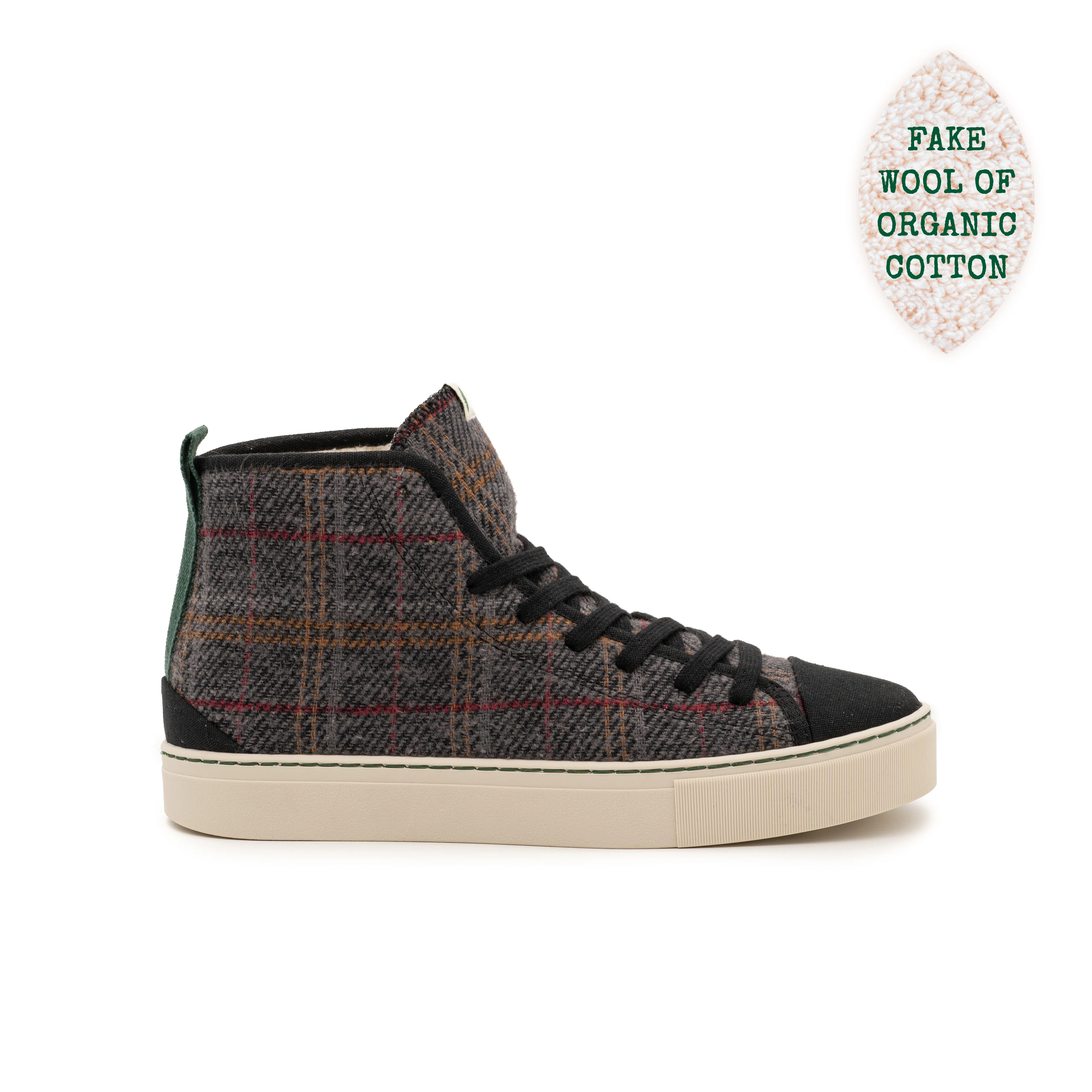 Vegan bootie gray black scottish PHO006