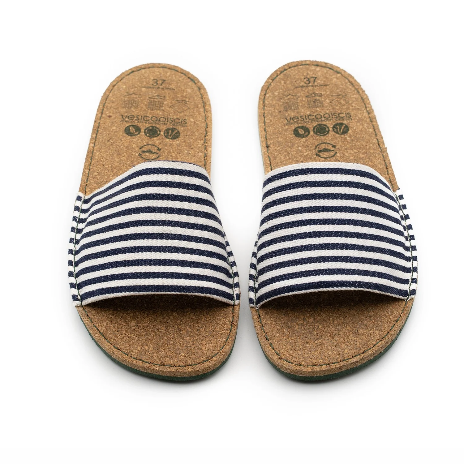 Vegan sandal white-blue BEA013 - Image 2