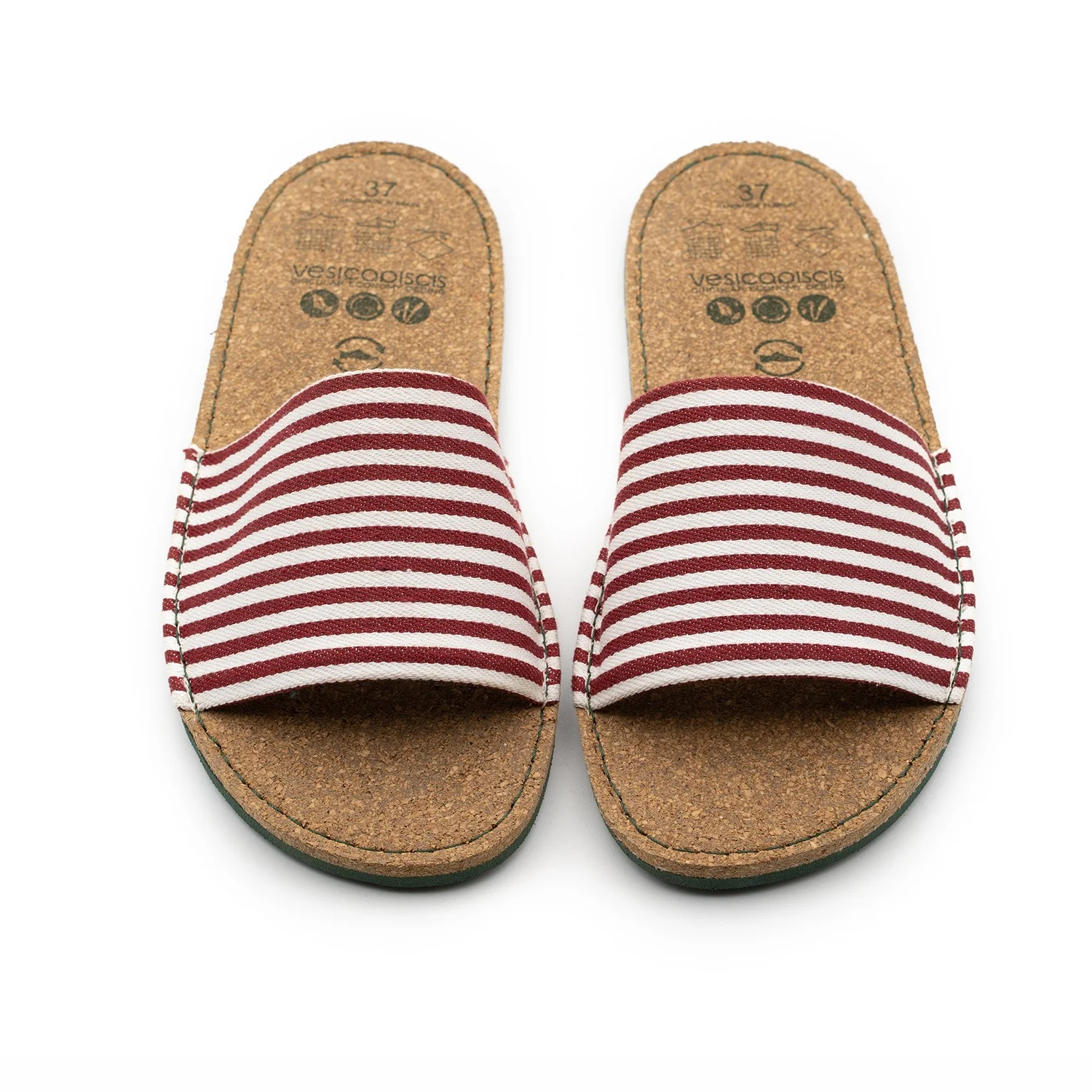Vegan sandal white-bordeaux GAN015 - Image 2