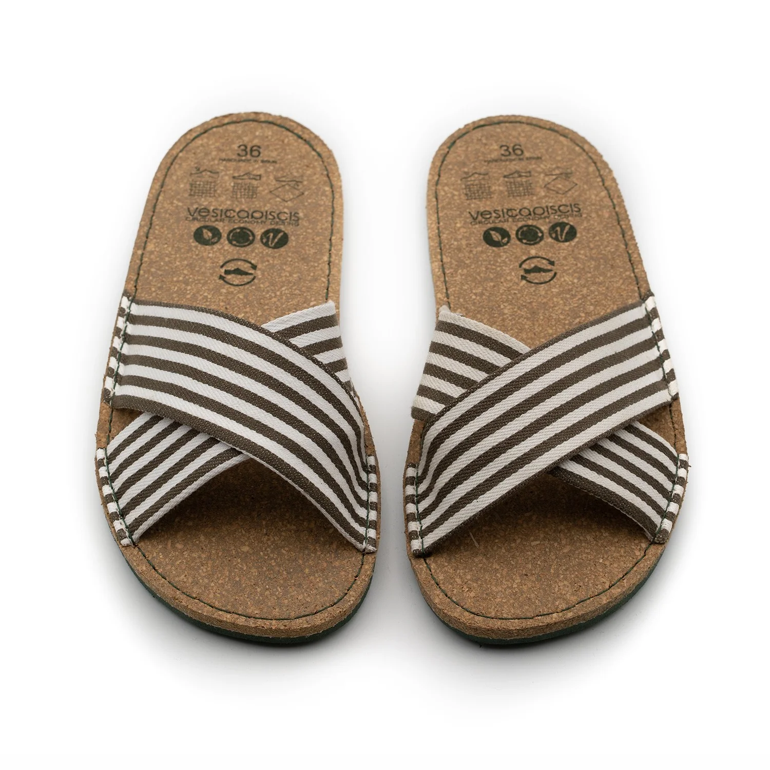 Vegan sandal white-kaki SRI014 - Image 2