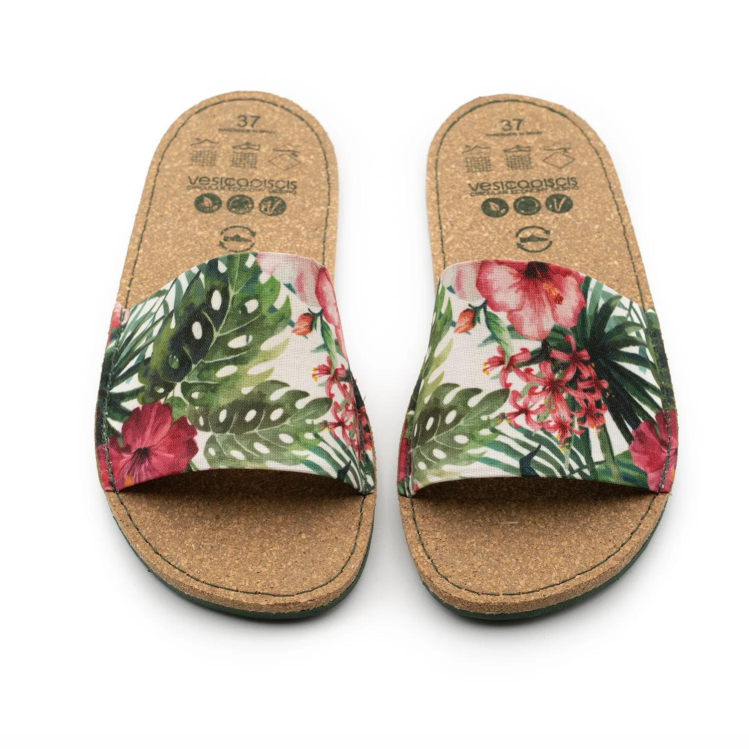 Vegan sandal white flowers GAN018 - Image 2