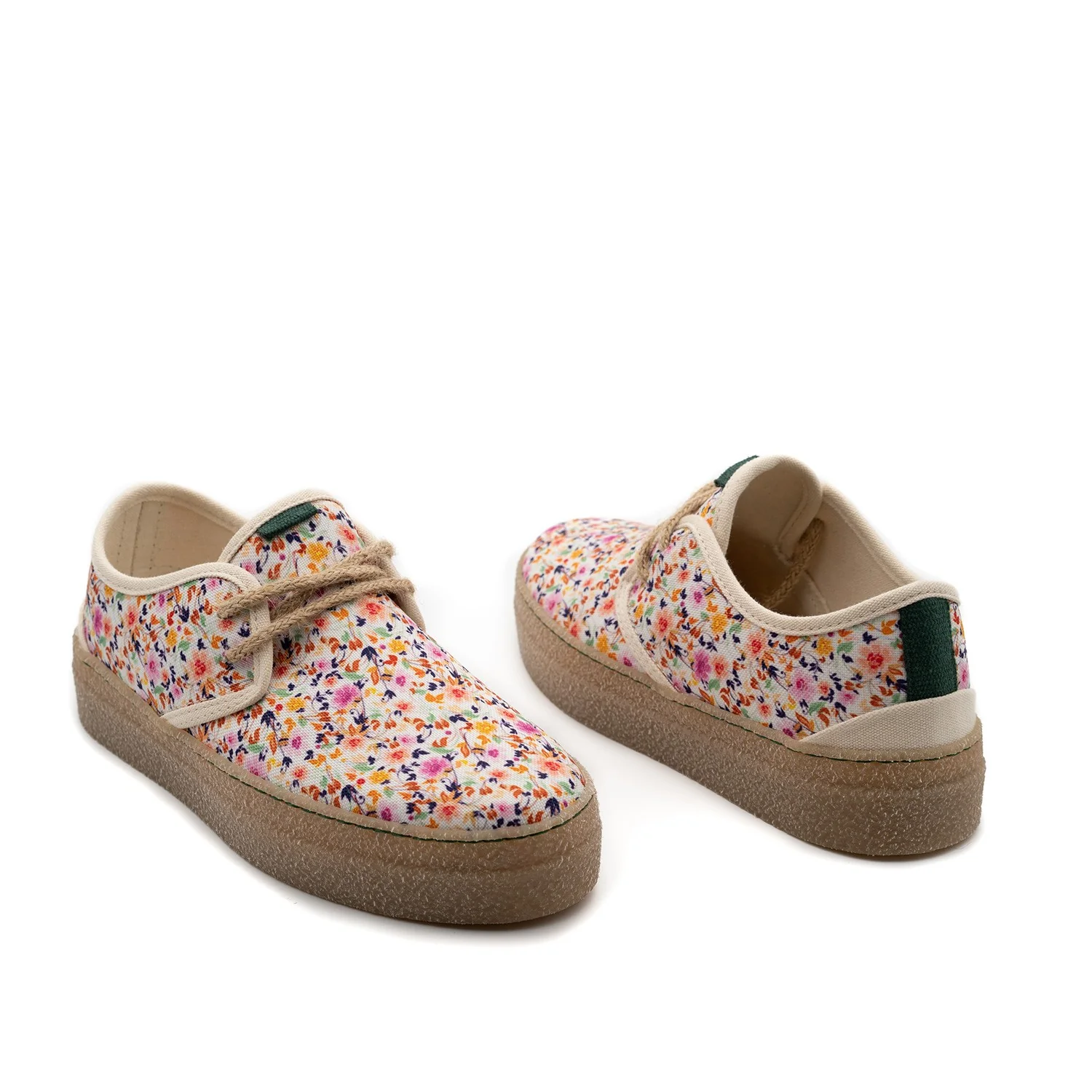 Vegan shoe white flowers GOO008 - Image 2
