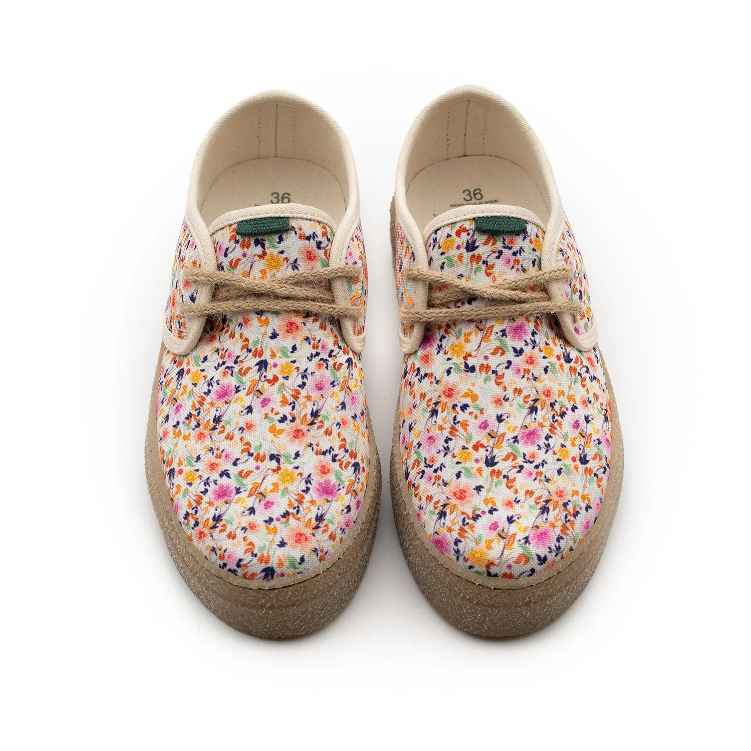 Vegan shoe white flowers GOO008 - Image 3