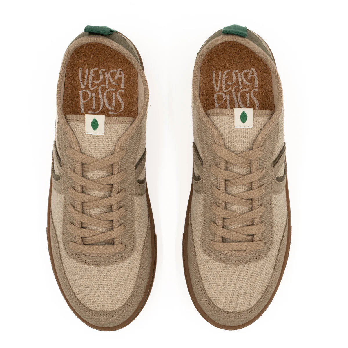 Vegan sneaker linen natural-taupe BRI018 - Image 3