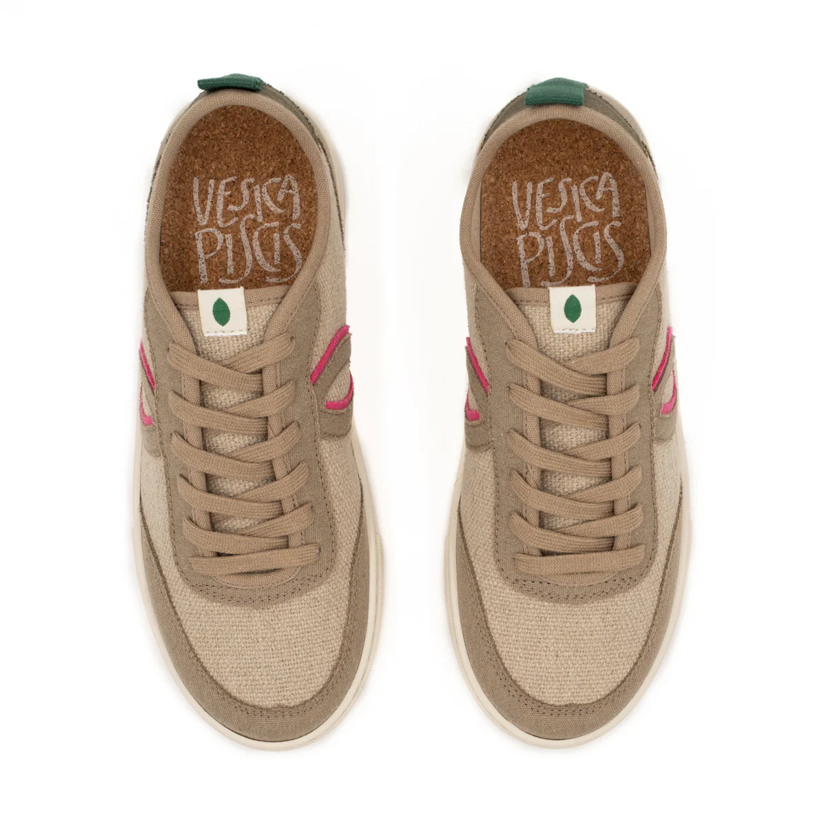 Vegan sneaker linen natural-taupe BRI027 - Image 3