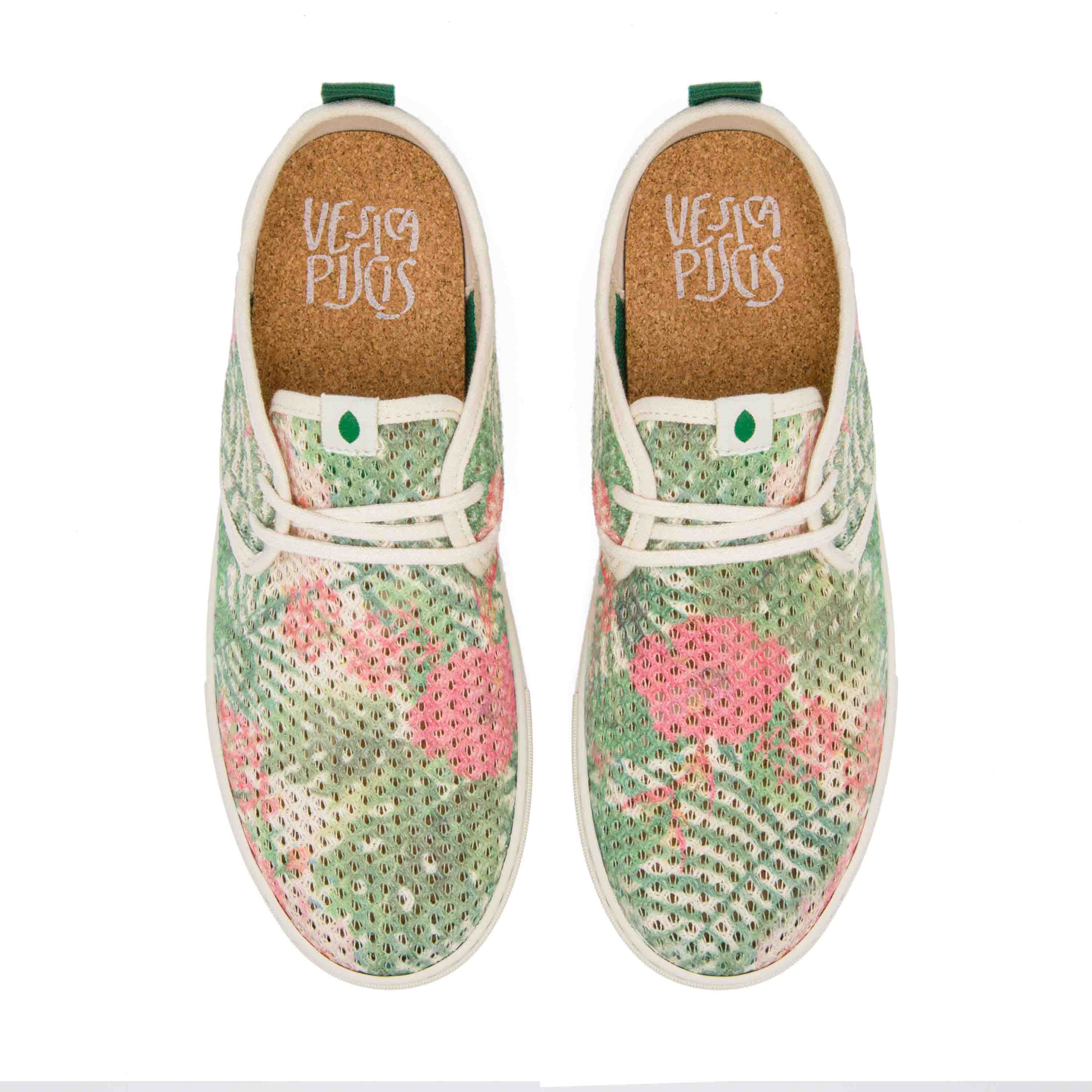 Vegan sneaker mesh white flowers SID039 - Image 4