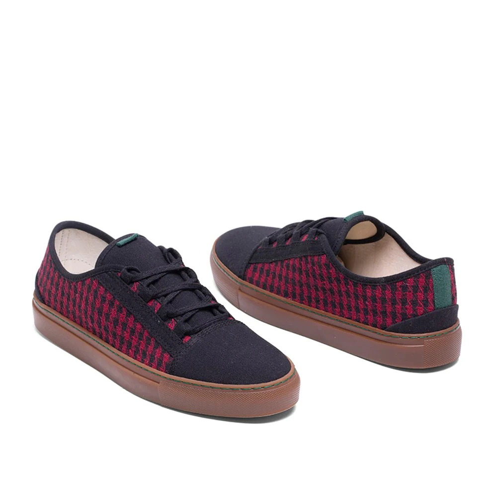 Vegan sneaker houndstooth red CUV005 - Image 3