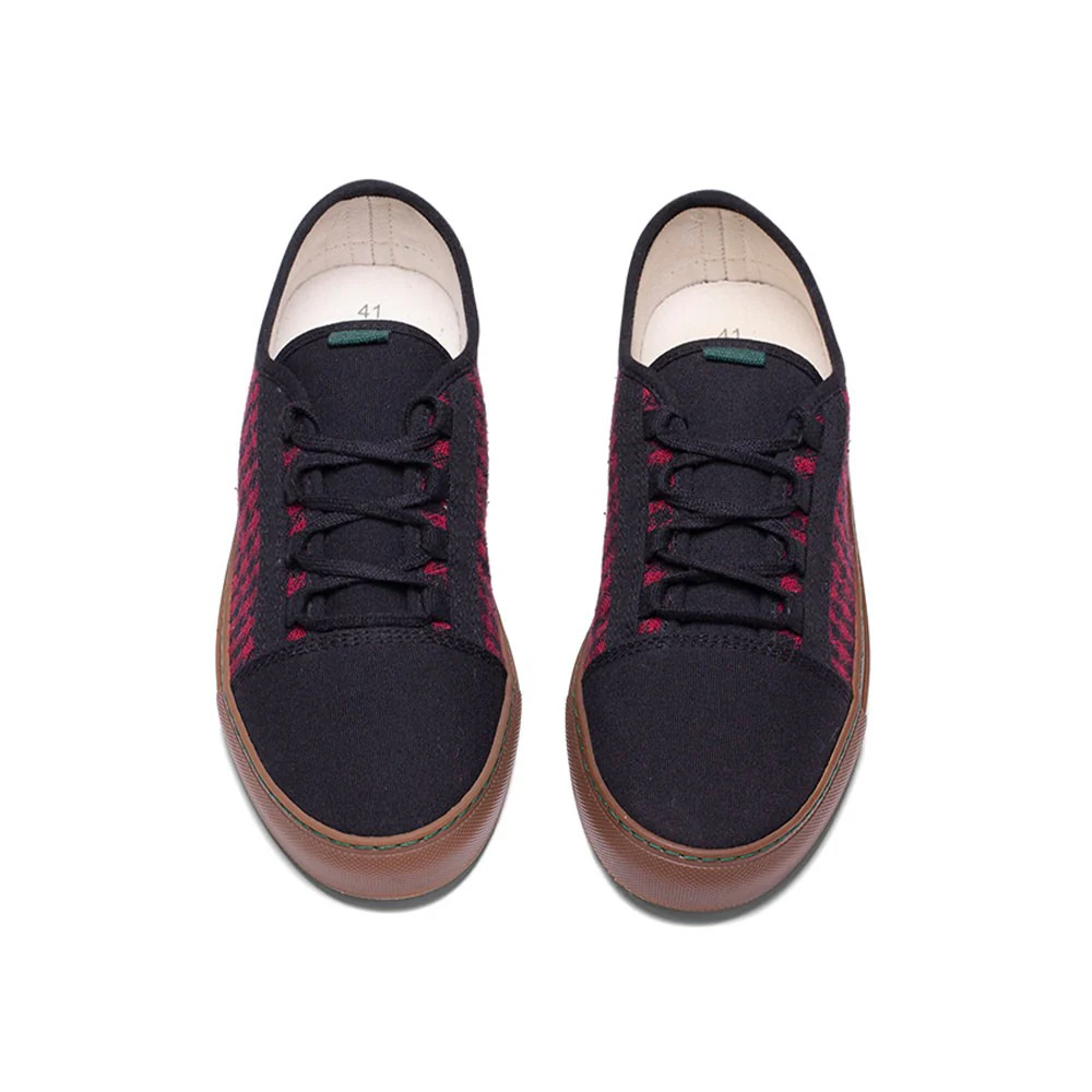Vegan sneaker houndstooth red CUV005 - Image 4