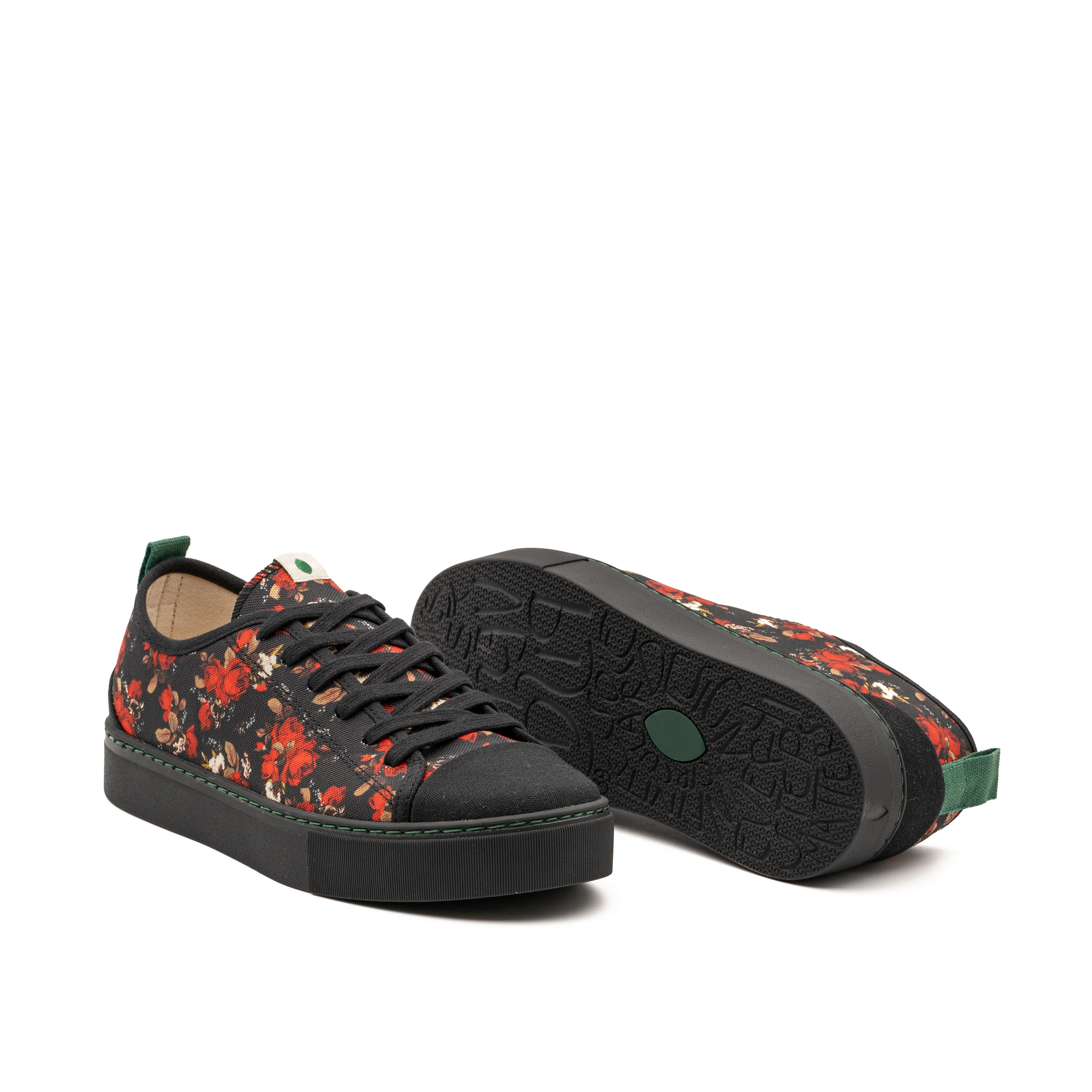 Vegan sneaker roses black MOB003 - Image 2