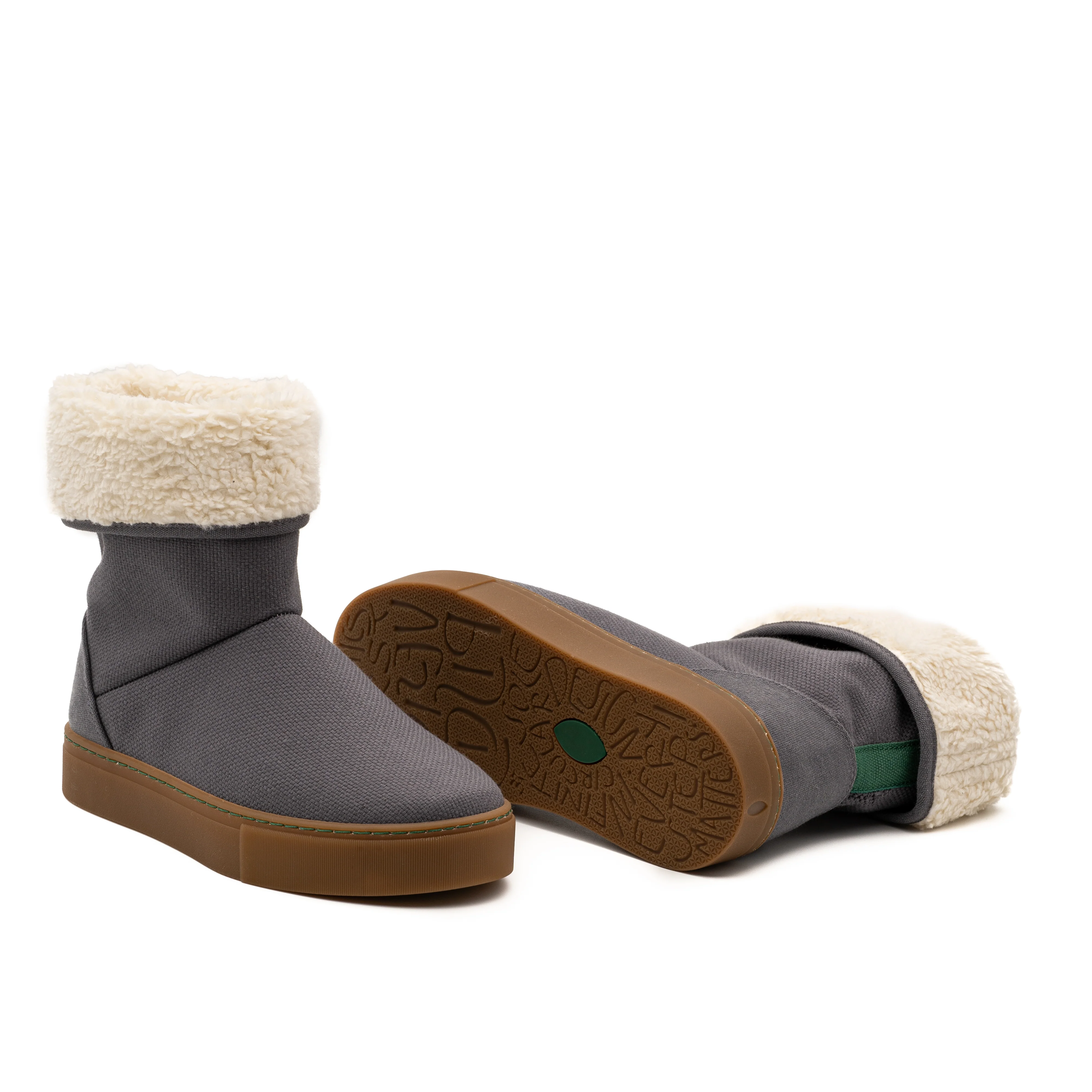 Vegan winter bootie gray JID005 - Image 2